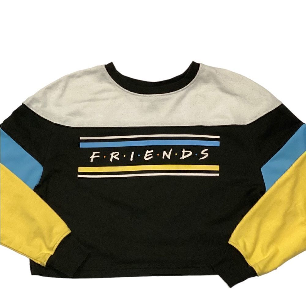 Authentic Friends Color Block Lightweight Long Sleeve Cropped Sweater - Picture 2 of 5